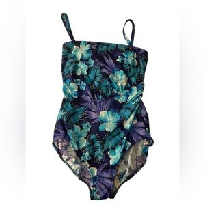 Roxanne Bra Sized Women’s Blue Floral One Piece Swimsuit Plus Size 18/40B